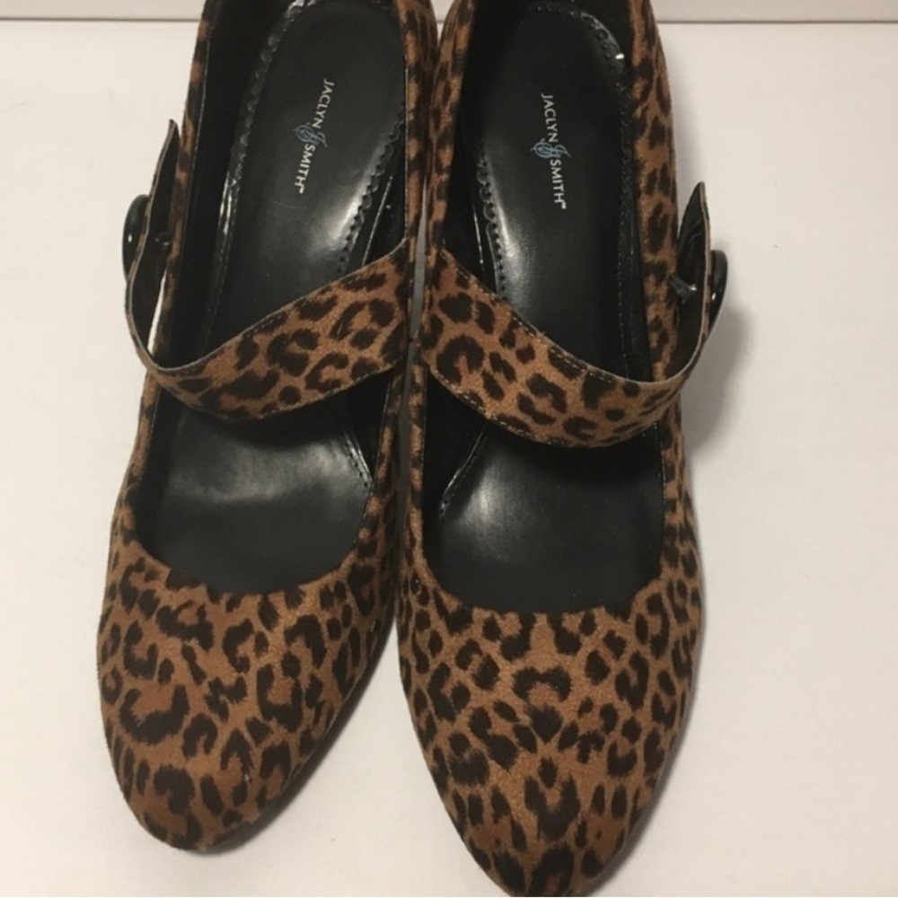 Jaclyn Smith Leopard Mary Jane Pumps in Brown and Black Size 9M SB-BA